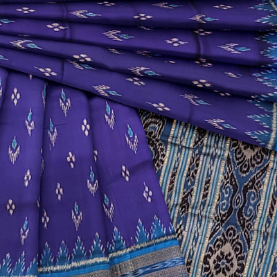 Blue Mayur Chandrika Khandua Silk Saree
