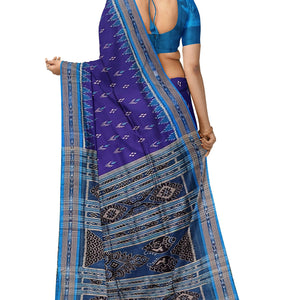 Blue Mayur Chandrika Khandua Silk Saree