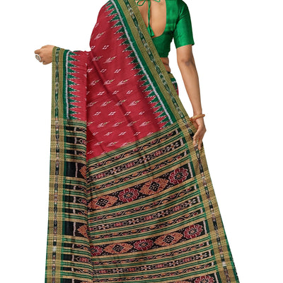 Red Mayur Chandrika Khandua Silk Saree