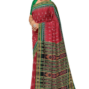 Red Mayur Chandrika Khandua Silk Saree