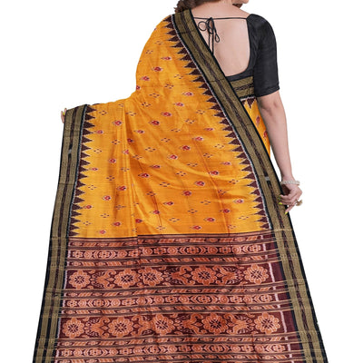 Yellow Mayur Chandrika Khandua Silk Saree