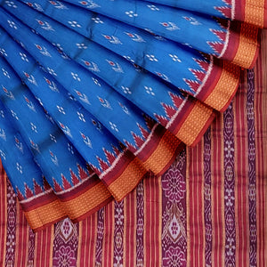 Cupper Sulphate Mayur Chandrika Odisha Ikat Khandua Silk Saree
