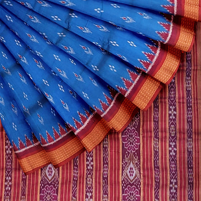Cupper Sulphate Mayur Chandrika Odisha Ikat Khandua Silk Saree