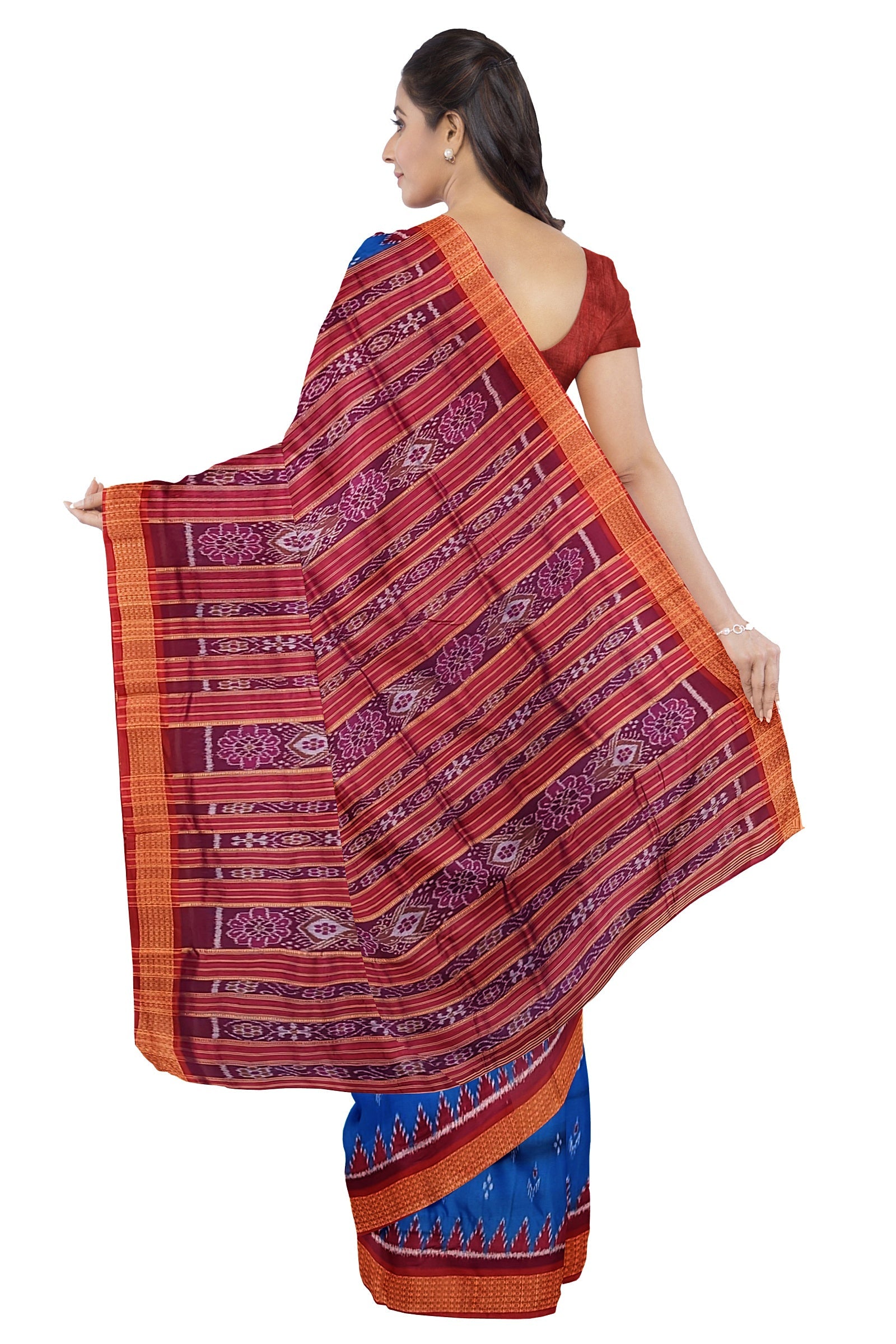 Cupper Sulphate Mayur Chandrika Odisha Ikat Khandua Silk Saree