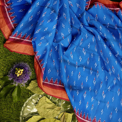 Cupper Sulphate Mayur Chandrika Odisha Ikat Khandua Silk Saree