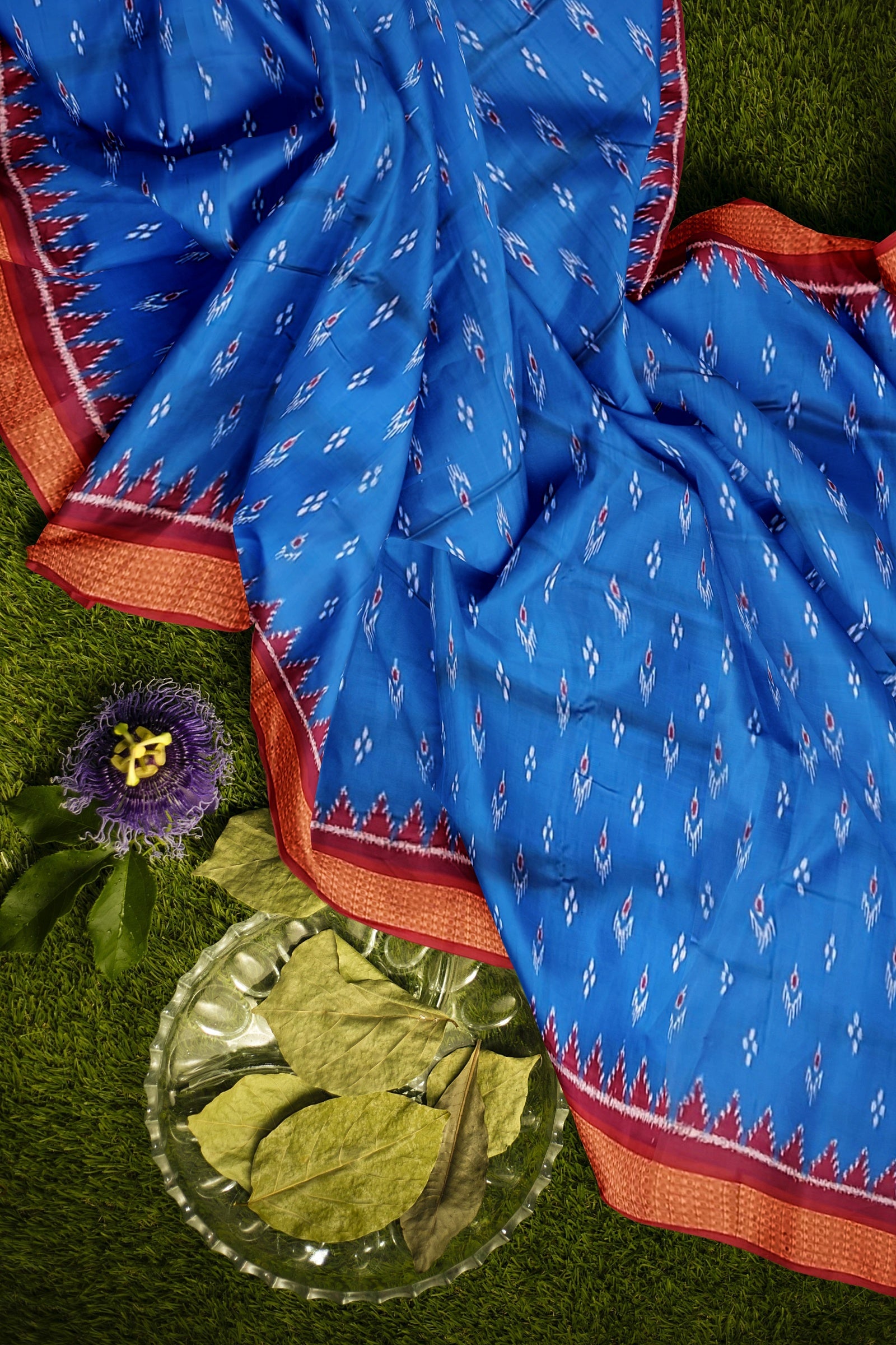 Cupper Sulphate Mayur Chandrika Odisha Ikat Khandua Silk Saree