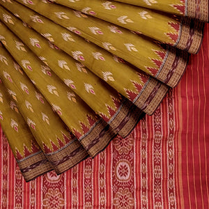 Mehendi Dual Tone Mayur Chandrika Khandua Silk Saree