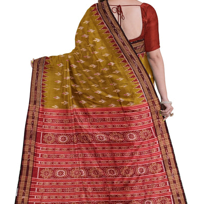 Mehendi Dual Tone Mayur Chandrika Khandua Silk Saree