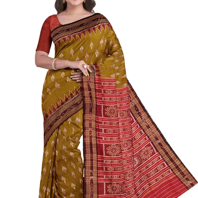 Mehendi Dual Tone Mayur Chandrika Khandua Silk Saree