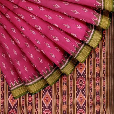 Pink Mayur Chandrika Khandua Silk Saree