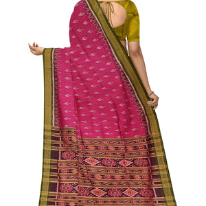 Pink Mayur Chandrika Khandua Silk Saree