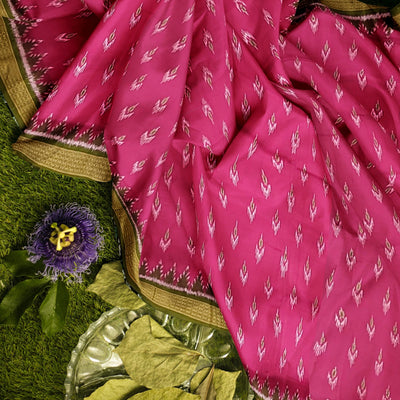 Pink Mayur Chandrika Khandua Silk Saree
