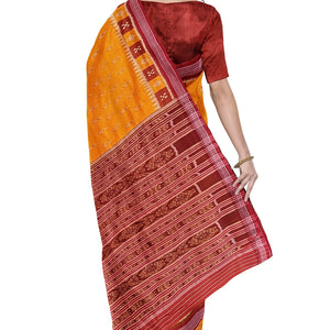Yellow Mayura Chandrika Odisha Handloom Khandua Silk Saree