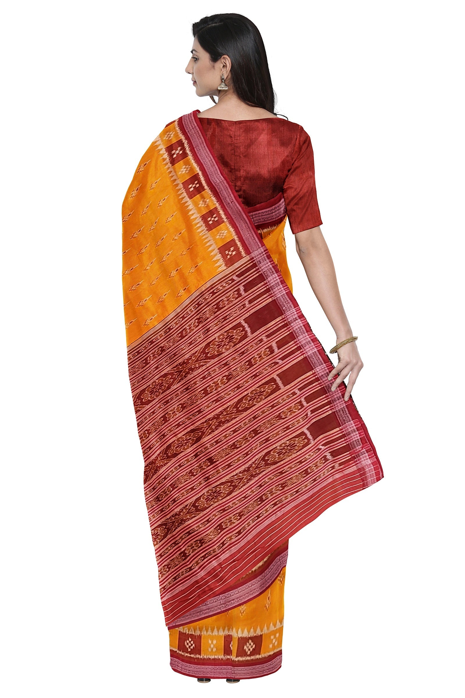 Yellow Mayura Chandrika Odisha Handloom Khandua Silk Saree