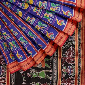 Blue Nabakothi Odisha Ikat Khandua Silk Saree