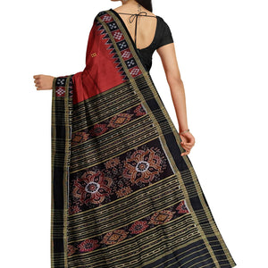 Red Single Border Pasapali Khandua Pata Silk Saree