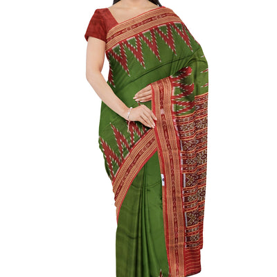 Green Butta Design Odisha Ikat Khandua Silk Saree