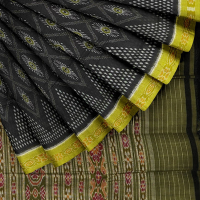 Black Green Nabarangi Sambalpuri Cotton Saree