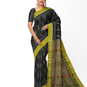 Black Green Nabarangi Sambalpuri Cotton Saree