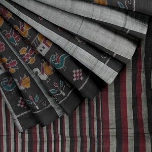 Black Grey Nabarangi Sambalpuri Cotton Saree
