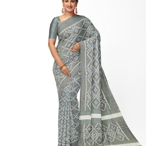 Grey Maniabandha Jhoti Theme Cotton Saree
