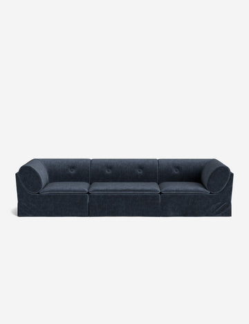Indigo Performance Striated Velvet