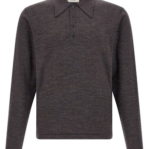 Lemaire Mouliné Wool Polo Shirt