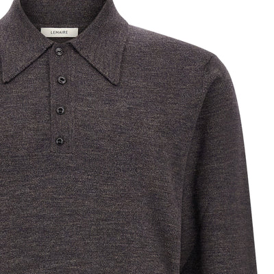 Lemaire Mouliné Wool Polo Shirt