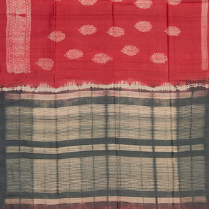 Pink Shibori Hand Printed Tussar Silk Saree With Floral Motifs