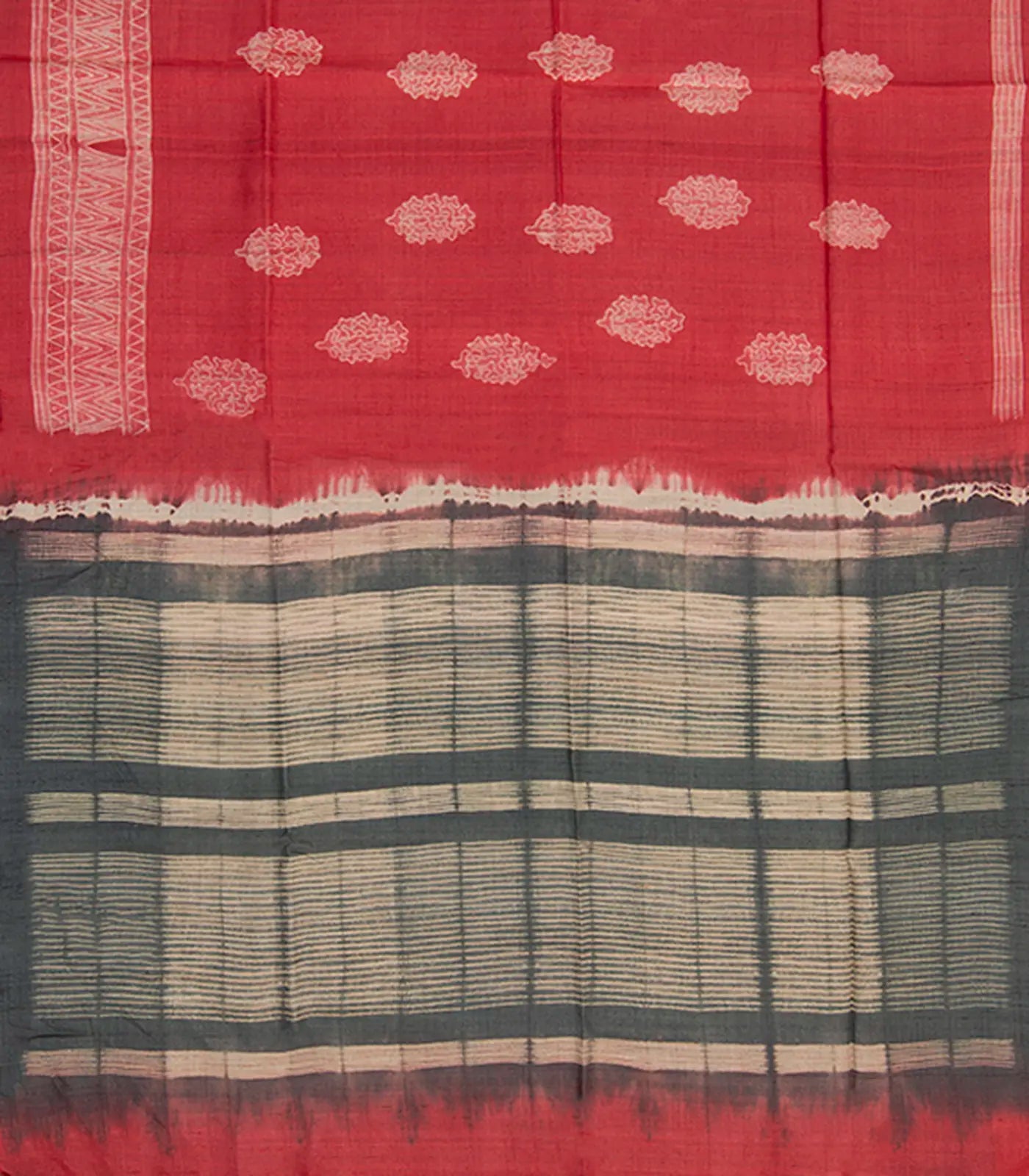 Pink Shibori Hand Printed Tussar Silk Saree With Floral Motifs