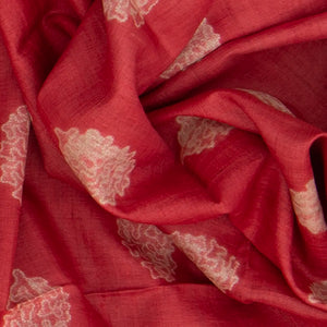 Pink Shibori Hand Printed Tussar Silk Saree With Floral Motifs