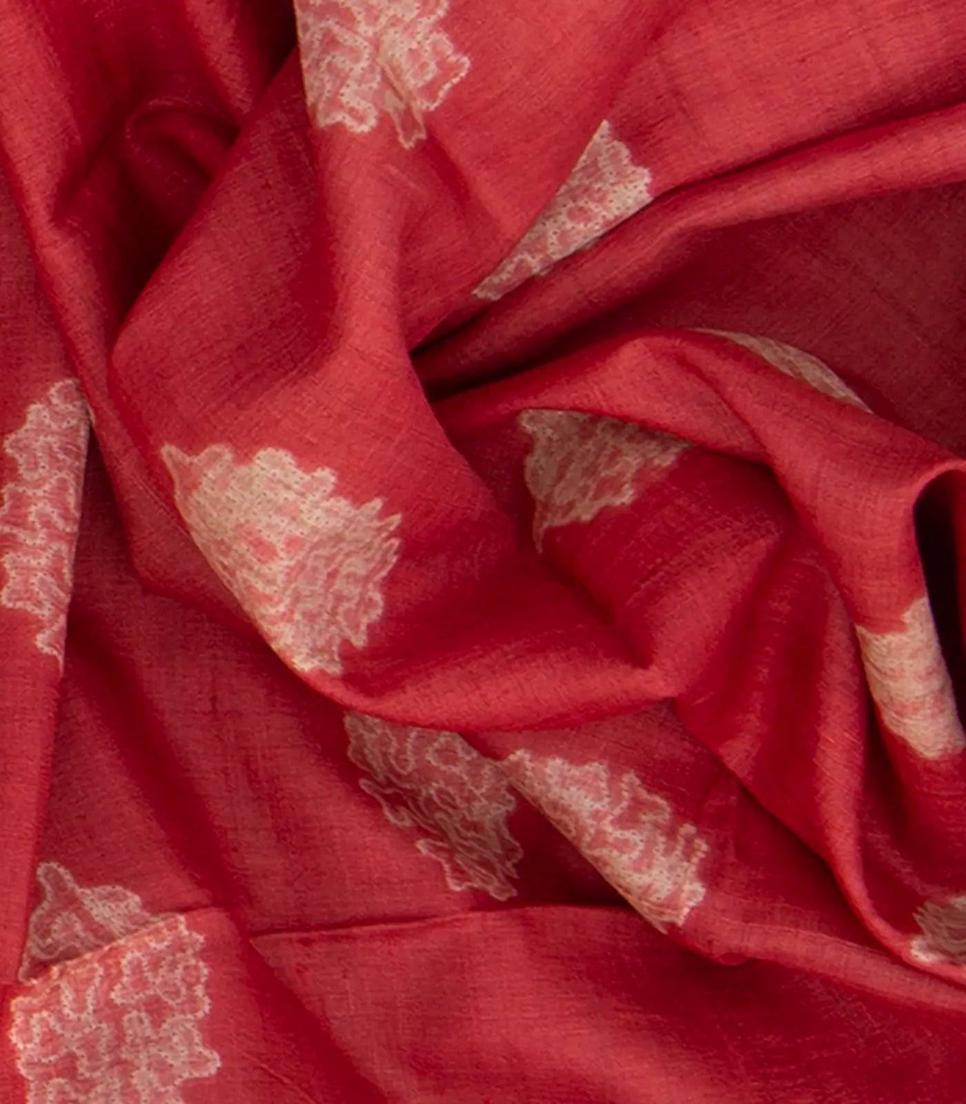 Pink Shibori Hand Printed Tussar Silk Saree With Floral Motifs
