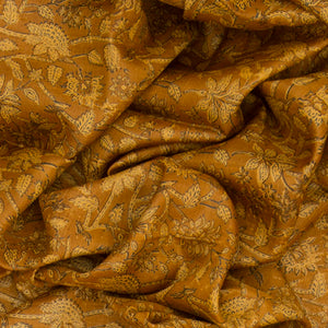 Mustard Tussar Silk Saree Printed