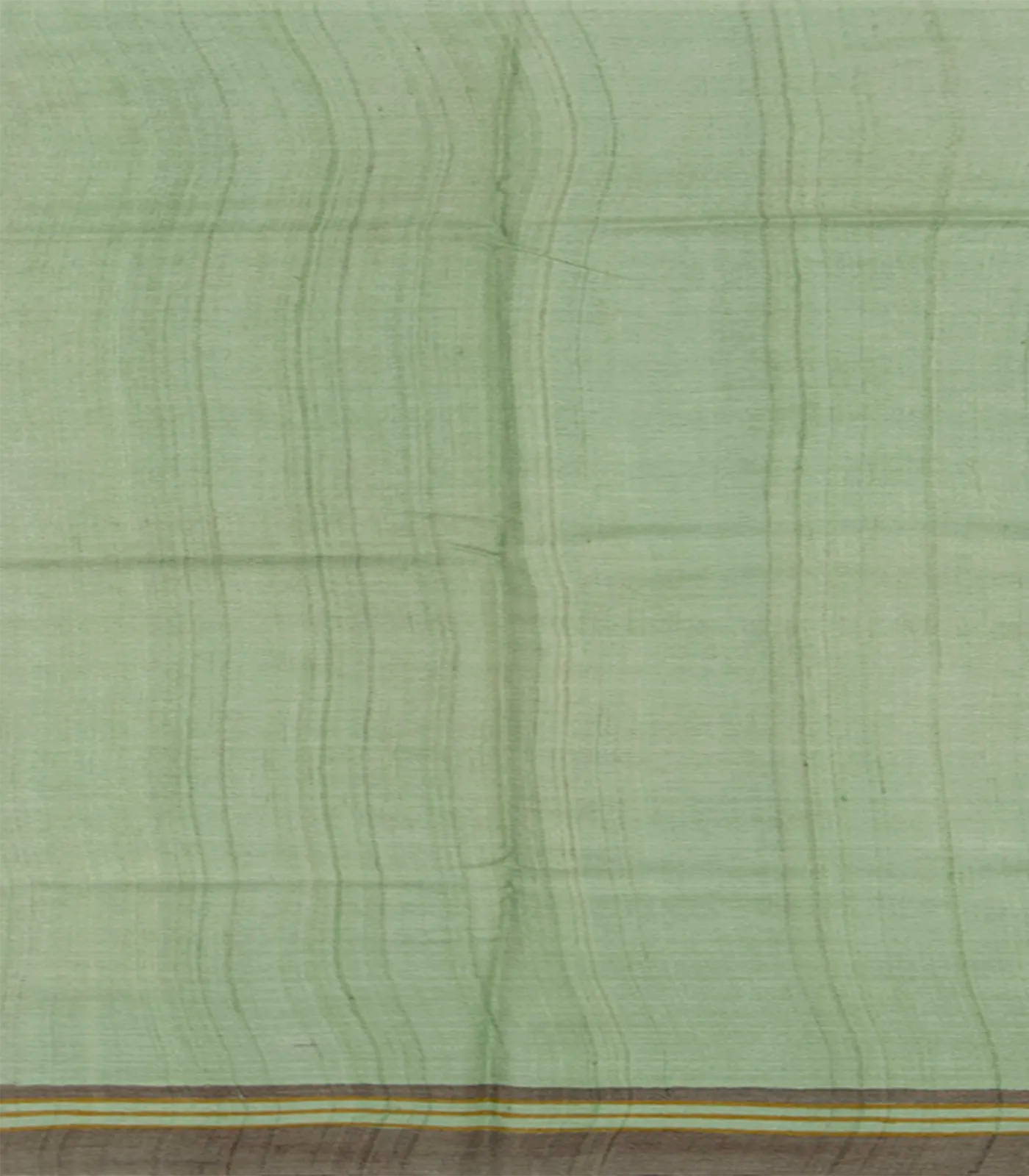 Green Tussar Silk Saree With Hand Block Print