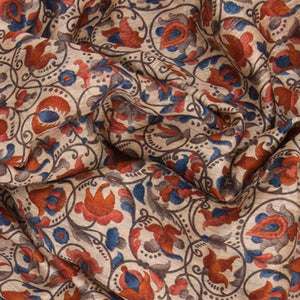 Cream Handwoven Tussar Silk Saree With Print