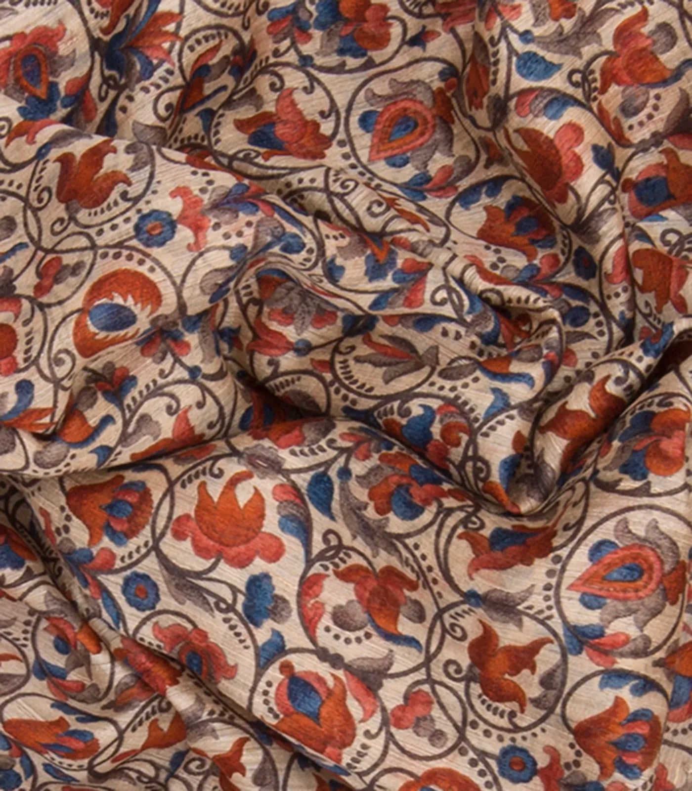 Cream Handwoven Tussar Silk Saree With Print