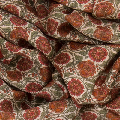 Beige Handwoven Tussar Silk Saree With Print