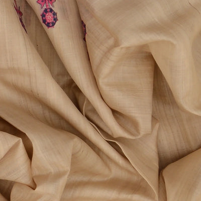 Cream Handwoven Tussar Silk Saree