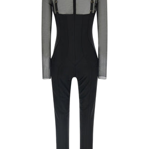 Elisabetta Franchi Jersey And Tulle Jumpsuit