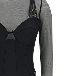 Elisabetta Franchi Jersey And Tulle Jumpsuit