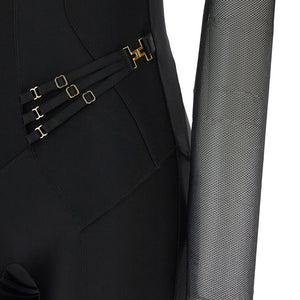 Elisabetta Franchi Jersey And Tulle Jumpsuit