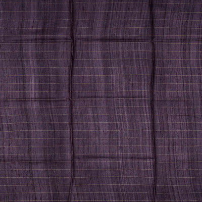 Cream Handloom Tussar Silk Saree With Printed Motifs On Checks-Cream