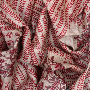 Off White Handloom Tussar Silk Saree With Printed Motifs On Checks-Off White
