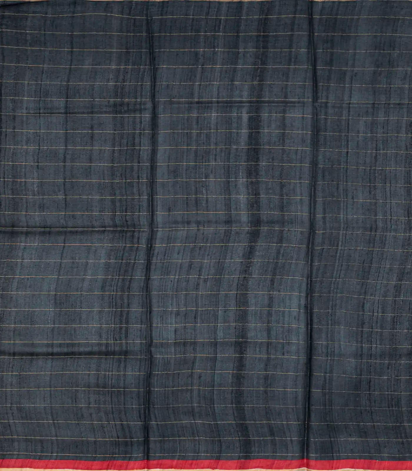 Off White Handloom Tussar Silk Saree With Printed Motifs On Checks-Off White