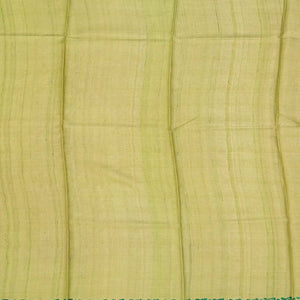 Peach Handloom Tussar Silk Saree With Printed Floral Motif-Peach