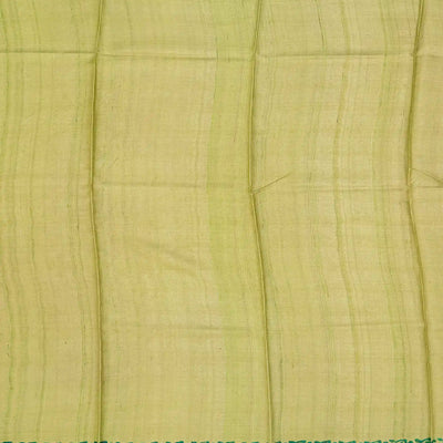 Peach Handloom Tussar Silk Saree With Printed Floral Motif-Peach