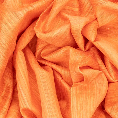 Orange Handloom Jute Saree With Zari Stripes-Orange