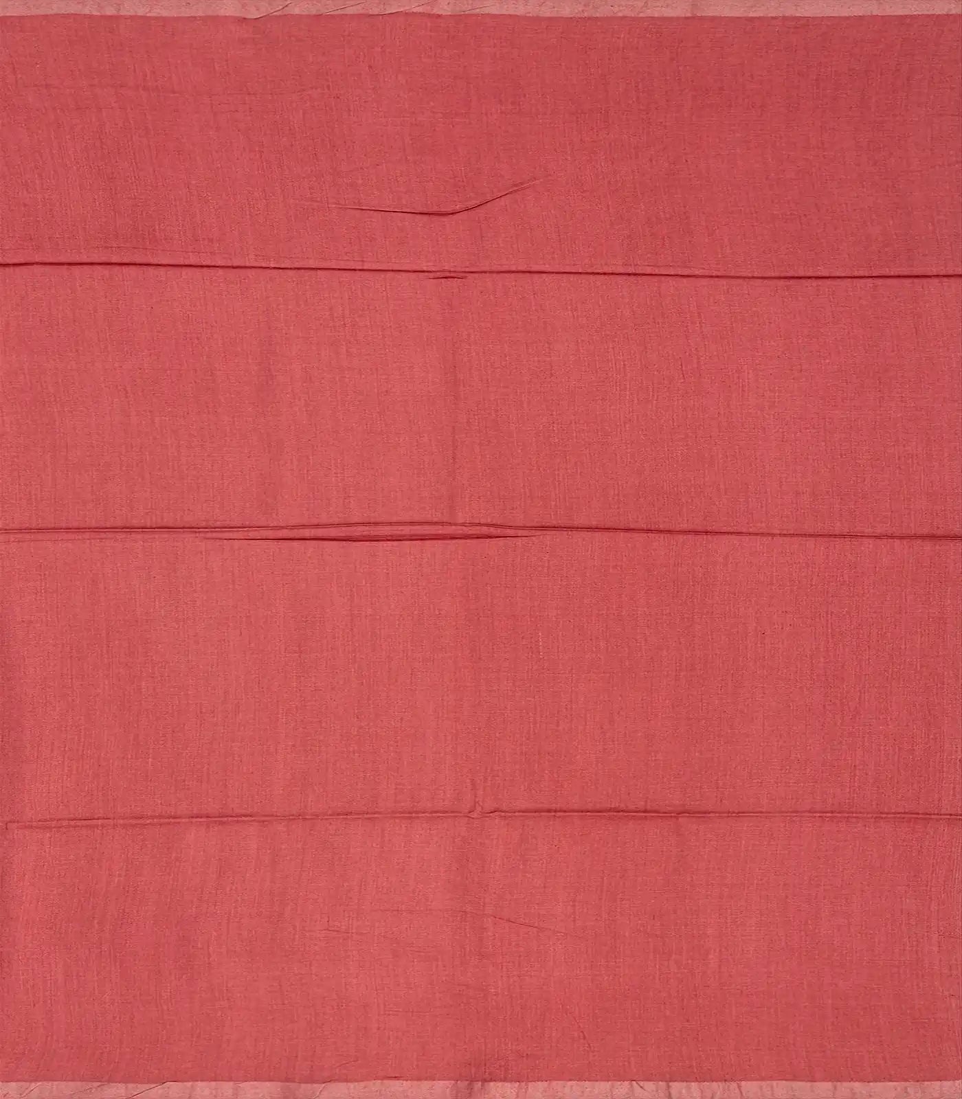 Chestnut Pink Handloom Munga Tussar Silk Saree With Kamalam Motifs-Chestnut Pink