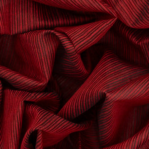 Crimson Handloom Kora Silk Saree With Stripes-Crimson