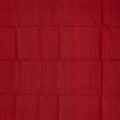 Crimson Handloom Kora Silk Saree With Stripes-Crimson